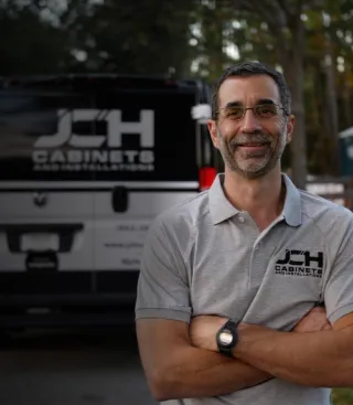 Image of John from JCH Cabinets with his wrapped van.